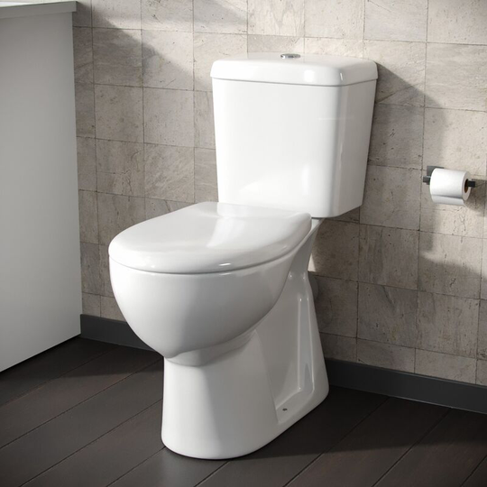 Neshome - Close Coupled Round Toilet with Seat White