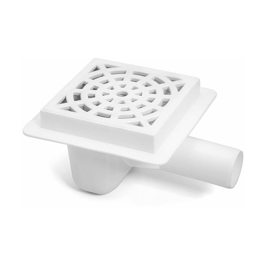White 150x150mm Floor Ground Garage Waste Drain Gully Trap 50mm Outlet Pipe
