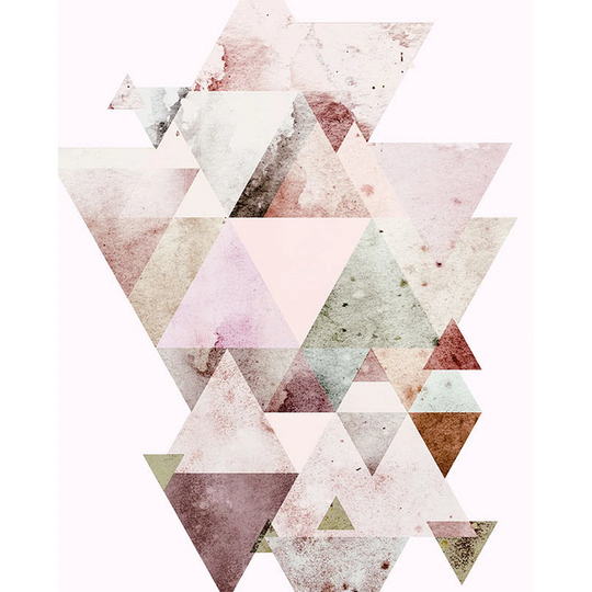 Triangles Poster in White/Pink