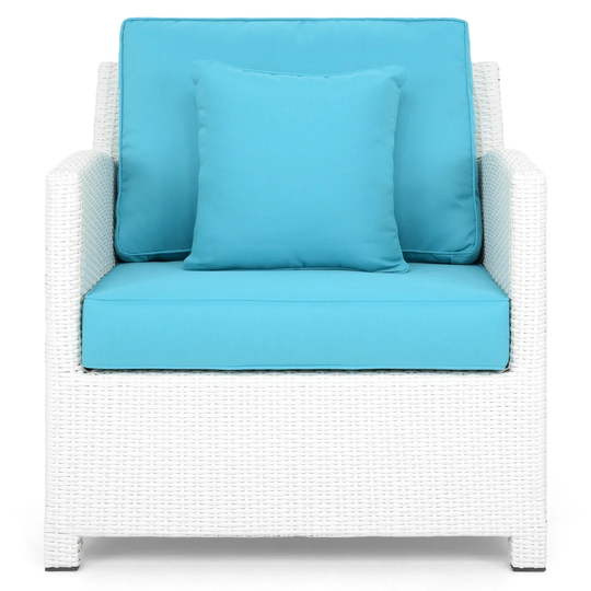 Armchair Safira L.80 L.80 H.85 White/turquoise