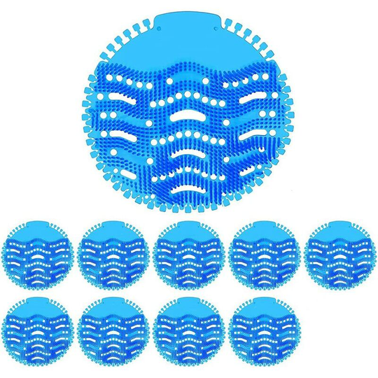 Betterlife 10 Pack Urinal Screen, Spatter-Less Urinal Filters, Urinal Deodorizer with Scent, Five Kinds of Scents, Scent Lasts 30 Days Blue