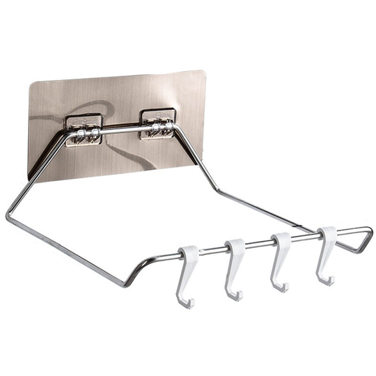 Storage Rack for Washbasin Bathroom Shelf Storage Rack for Kitchen with 4 Hanging Hook,model:Silver