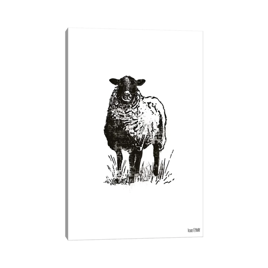 Farmhouse Sheep by House Fenway - Rectangle Painting Print on Canvas
