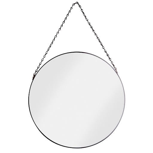 Croydex Metal Framed Bathroom Mirror with Chain Hanging Strap - Matt Black