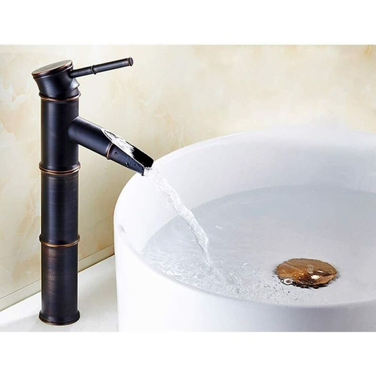 Bathroom faucet, retro bronze basin faucet, hot and cold water single hole faucet, suitable for inner diameter 1.25in-1.57in