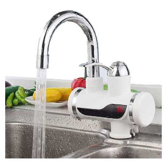 Hot Water Heater Faucet Instant Tankless Electric Kitchen Bathroom Fast Heating Tap Water Faucet with led Digital Display (Under Inflow)