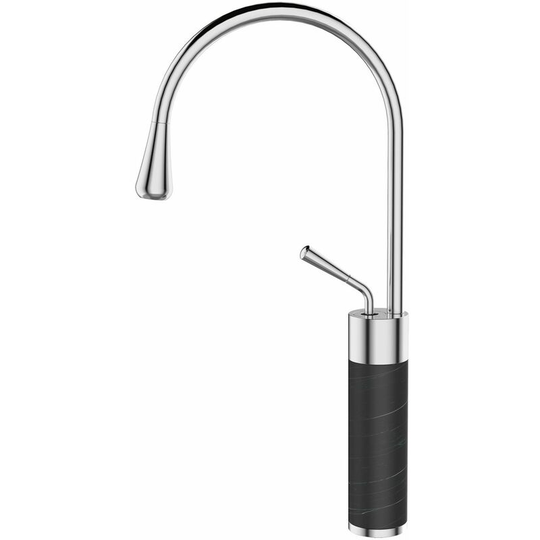 Invena - Chrome/Black Marble Kitchen Sink Tap Bathroom Basin Mixer Bar Standing Faucet