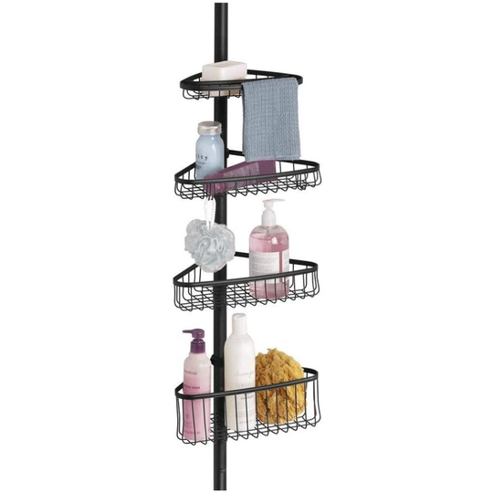 Shower Tray For Hanging Shampoo Bottles And Gels - Practical Shower Caddy Made Of Steel,Matte Black