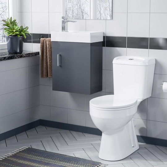 Neshome - Nanuya 400mm Grey Wall Hung Vanity Unit And Toilet Pan