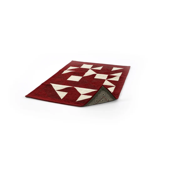 Schulz Origami Hooked Red/White Rug