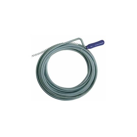 9mm x 10m Drain Cleaner Corkscrew End & Plastic Handle Remove Pipe Blockages