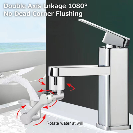 Faucet Household Dual Speed Universal Splashproof 1.6Mpa 1080° Rotatable Splashproof + Booster Lift Robotic Arm