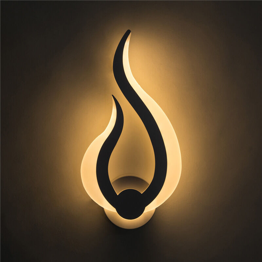 10W Indoor Wall Light, Modern LED Wall Light 30cm Height, Flame Shape, Wall Night Light, for Living Room Hallway Bedroom, 220V (Warm White)
