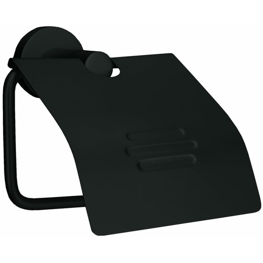 Roll Holder with Lid Apollo Nero Black Kleine Wolke - Black