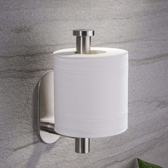 Toilet Paper Holder Self Adhesive ,Adhesive Toilet Roll Holder no Drilling for Bathroom Stainless Steel Brushed,Sliver