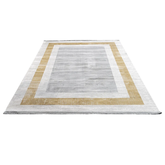 Manel Machine Woven 50% Cotton and 50% Wool Brown Rug