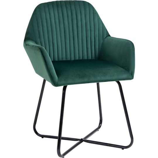 Modern Accent Chair Velvet-Touch Upholstered Lounge Armchair Green - Green - Homcom