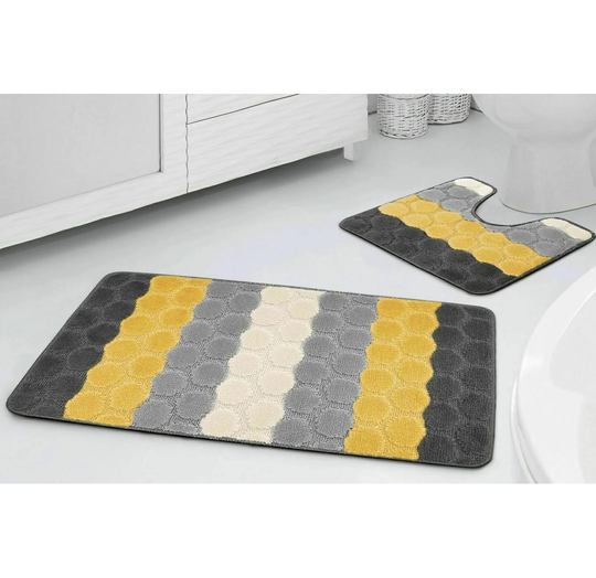 Fondo 2 Piece Set Rectangle Non-Slip Bath Mat