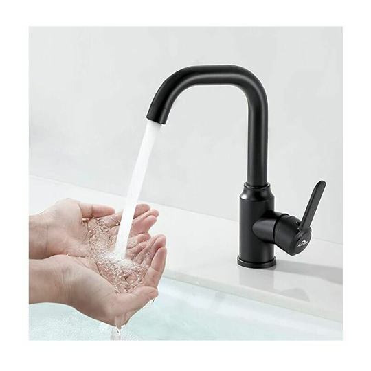 Kartokner - Faucets with Removable Aerator Faucet 360° SwivelBlack Basin Full Height Basin Mixer Tap Bathroom