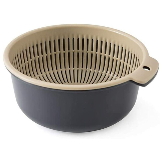 Plastic Drain Basket Double Layers Strainer Solid Color Multifunctional Fruit and Vegetable Washing Basket Fruit Vegetable Storage Basket