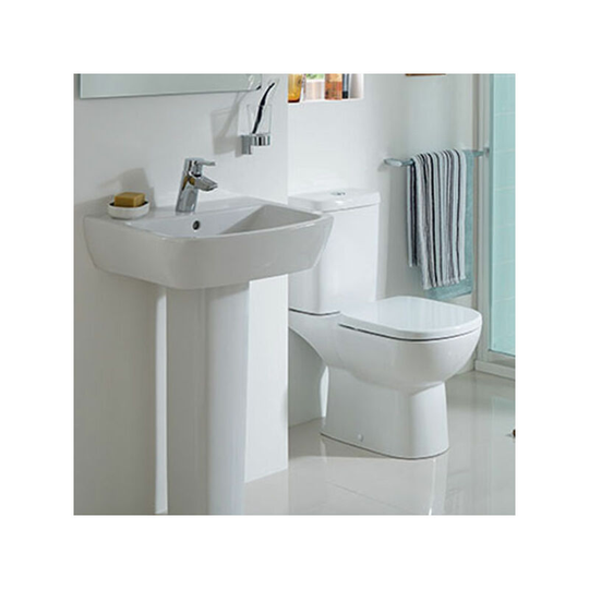 Tempo Bathroom Cloakroom Suite Toilet 1 Tap Basin White - Ideal Standard