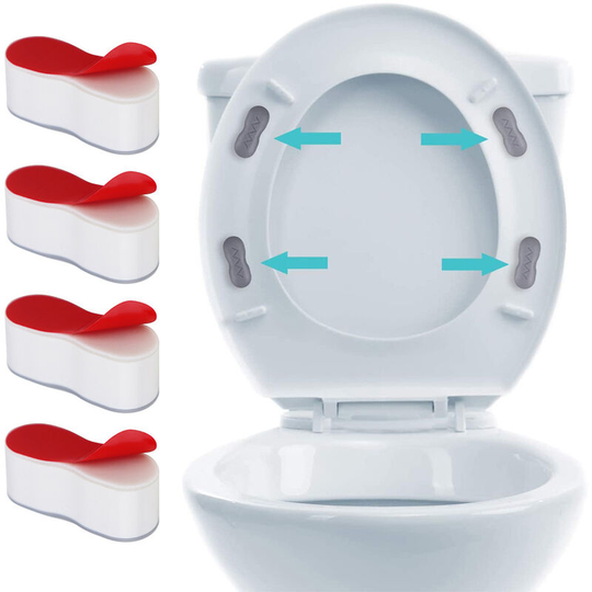 4 Pack Bathroom Bidet Toilet Seat Bumpers - 4.5cm x 2cm Super Sticky Rubber Toilet Seat Bumpers