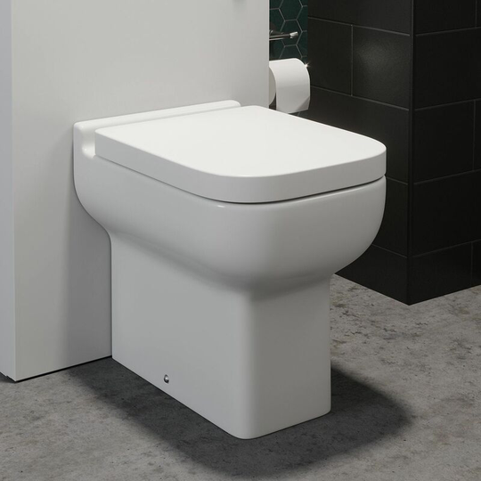 Affine - Back To Wall Bathroom Toilet Top Mounted Soft Close Seat White - White