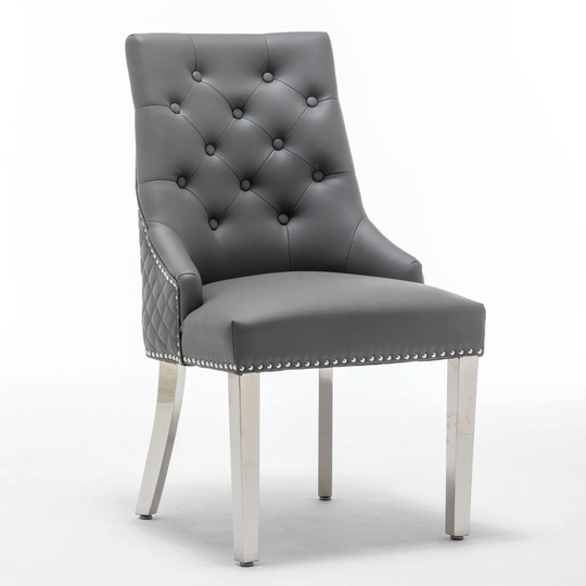 Cranon Tufted Upholstered Armchair in Grey