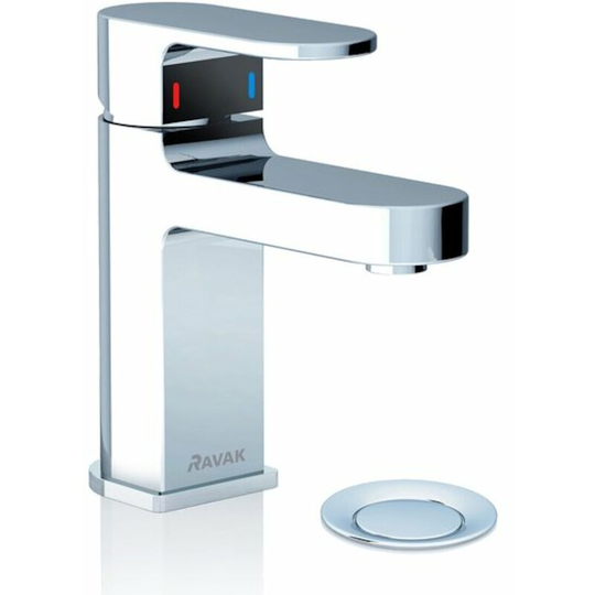 Chrome Single-lever basin mixer 149 mm with waste, pull rod and drain set (X070053) - Ravak