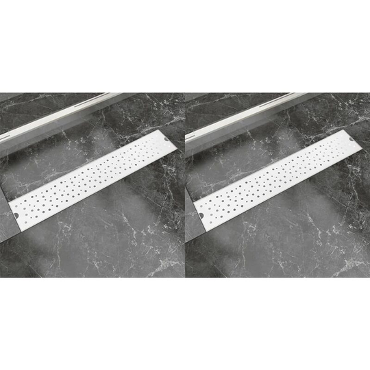 Linear Shower Drain 2 pcs Bubble 630x140 mm Stainless Steel