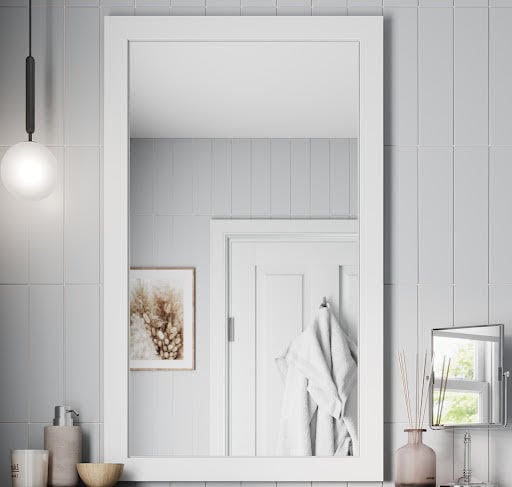 Artis Gloss White 600 x 1000mm Framed Bathroom Mirror