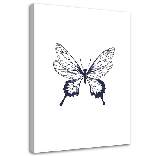 Canvas Print Painted Butterfly Black And White