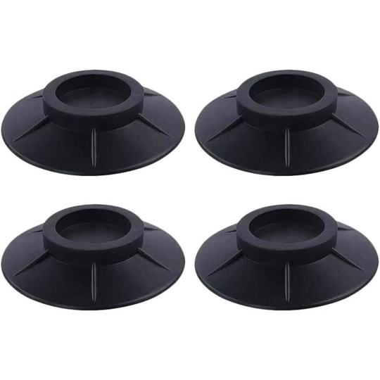 4Pcs Anti-Vibration Washing Machine Pads,Vibration Pads Anti-Vibration Foot Pads,Dryer Rubber Drum Washing Machine Pads(10cm,Black). - Litzee