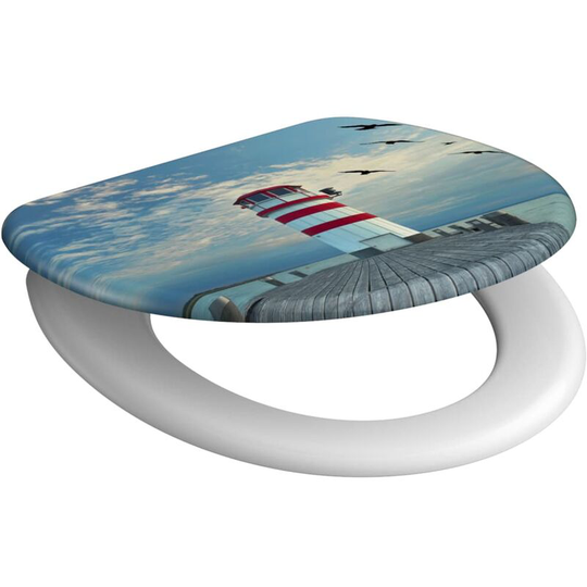 Toliet Seat with Soft-Close lighthouse schütte - Multicolour