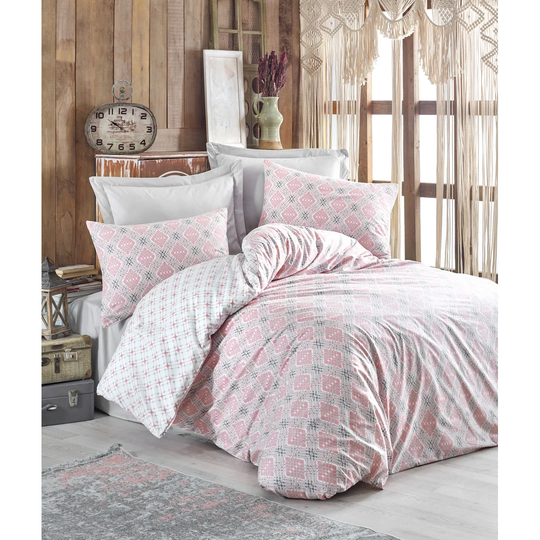 Pinkston Pink 100% Cotton Duvet Cover Set