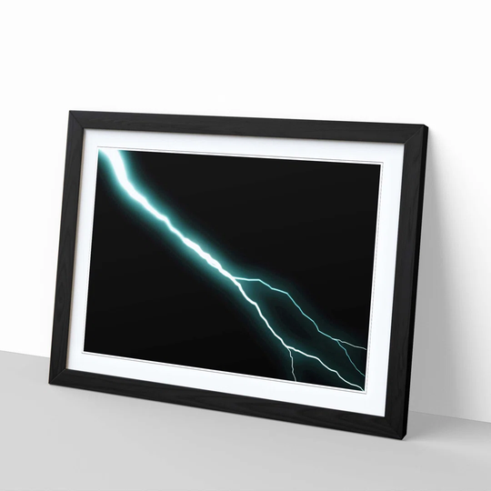 Blue Abstract Lightening 3 Framed Graphic Art