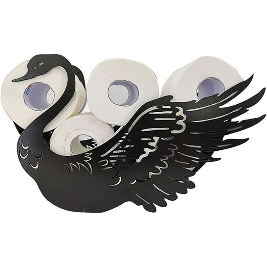Animal Toilet Paper Holder, Cute Black Swan Toilet Paper Holder, Freestanding and Wall Mounted Toilet Paper Holder, Bathroom Decor, Gift (1 Pack)