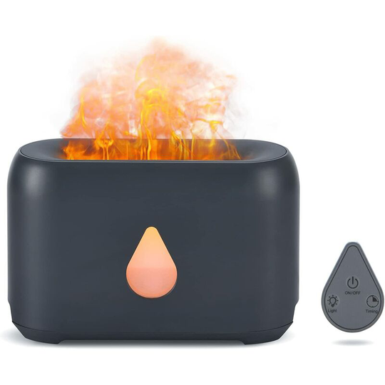 Perlerare - Essential Oils Diffuser with Flame Effect Light - Air Humidifier with 3 Timers and Adjustable Brightness - Diffuser with Remote Control,