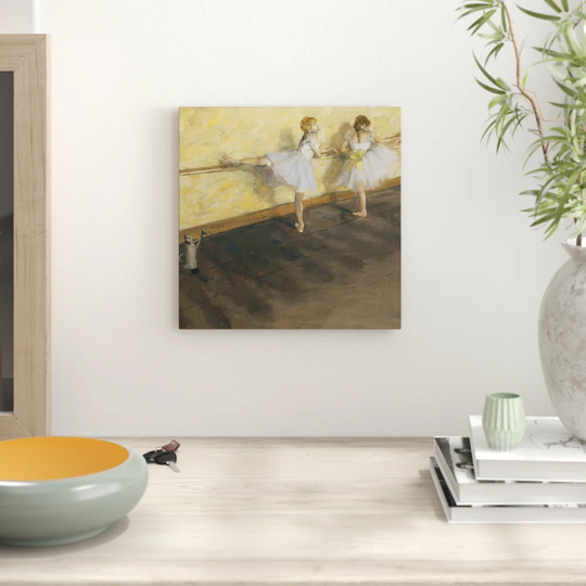 'Dancers Practicing at the Bar' Painting Print