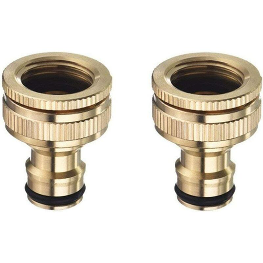 Brass 3/4' and 1/2' bsp 2 in 1 Threaded Hose Spout Tap Connector Threaded Faucet Adapter Set of 2