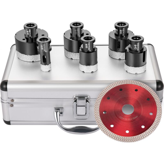 6pcs Diamond Hole Saw Drill Bit Set Ceramic Tile Cutting 4/5'-2-3/5' - Vevor