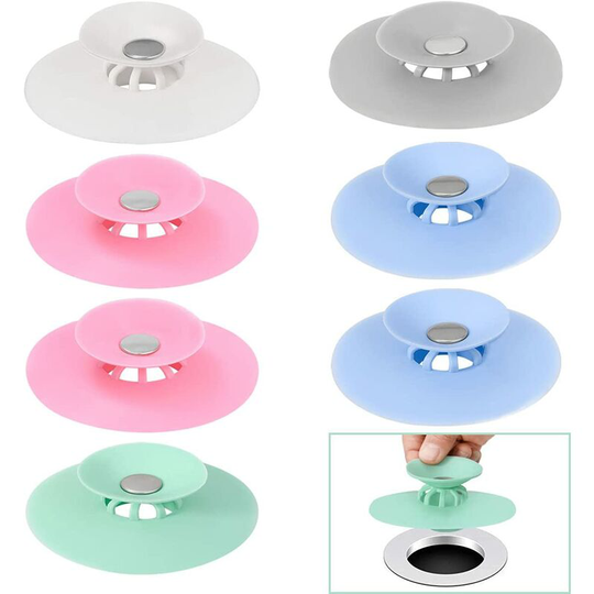 7 Pcs Drain Plugs Universal Bathtub Stopper Silicone Sink Stopper for Wash Basin Bathroom Kitchen