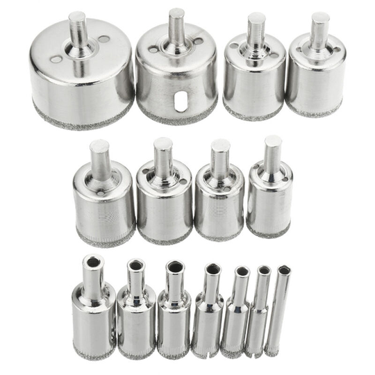 15Pcs Diamond Hole Saw Drill Bit Set Glass Ceramic Tile Saw Cutting Tool 6-50mm,model: 15Pcs