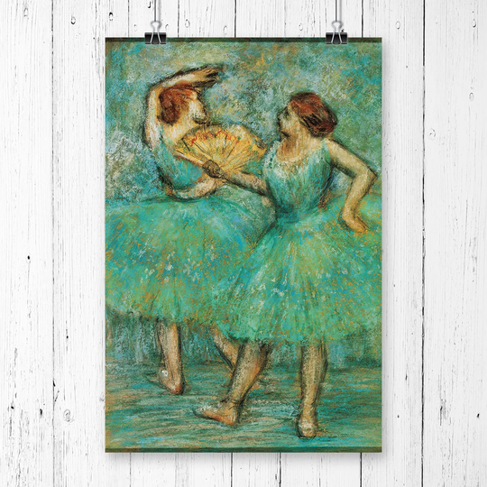 'Two Dancers' by Edgar Degas Painting Print