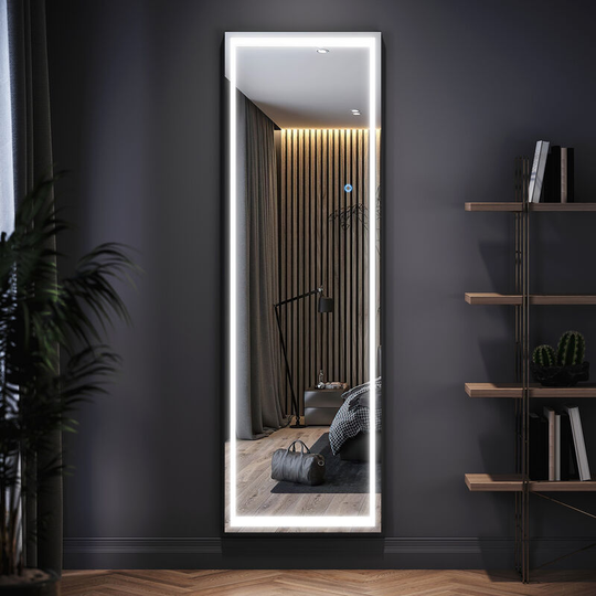 Elegant - 160x50cm Freestanding led Mirror Rectangular Full Length Body Mirror Frameless Dressing Mirror Floor/Wall Mounted Mirror for Bedroom Living