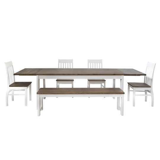 Duclair Extendable Dining Set with 4 Chairs and 1 Bench