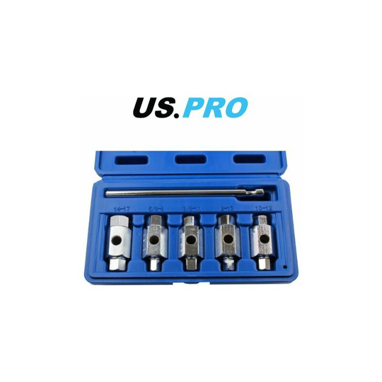 6pc Double Ended Drain Sump Plug Key Set Hex Square Drive 3231 - Us Pro