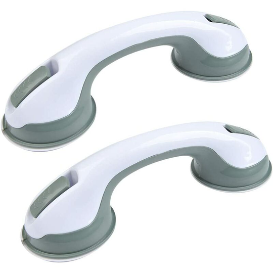 2pcs Bathroom Wall-Mounted Grab Bar with Suction Cup, Safety Bathtub Handle for Elderly and Elderly - No Drilling