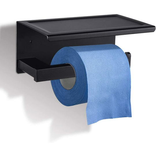Toilet Paper Holder, Bathroom Toilet Roll, SUS304 Stainless Steel, Single-Roll Heavy Duty Bathroom Tissue Holder Rack, Wall Mounted, for Mobile Phone