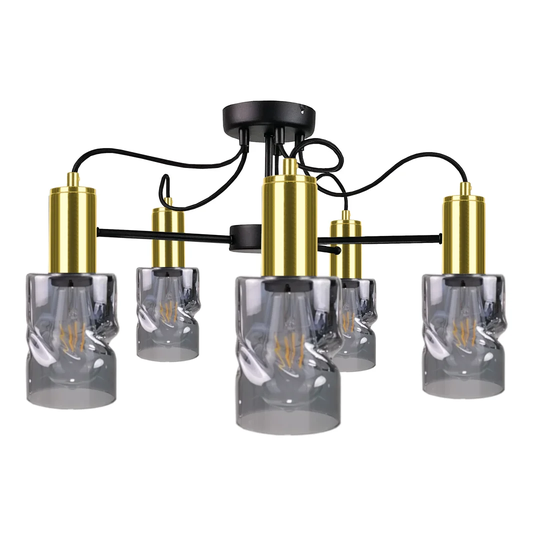 Inger Black/gold 5-light Chandelier